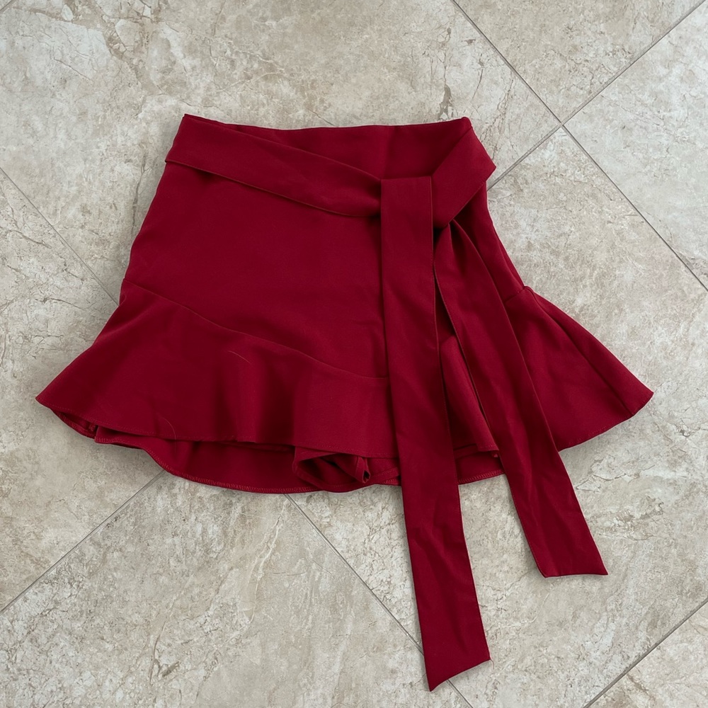 Zara red mini skirt